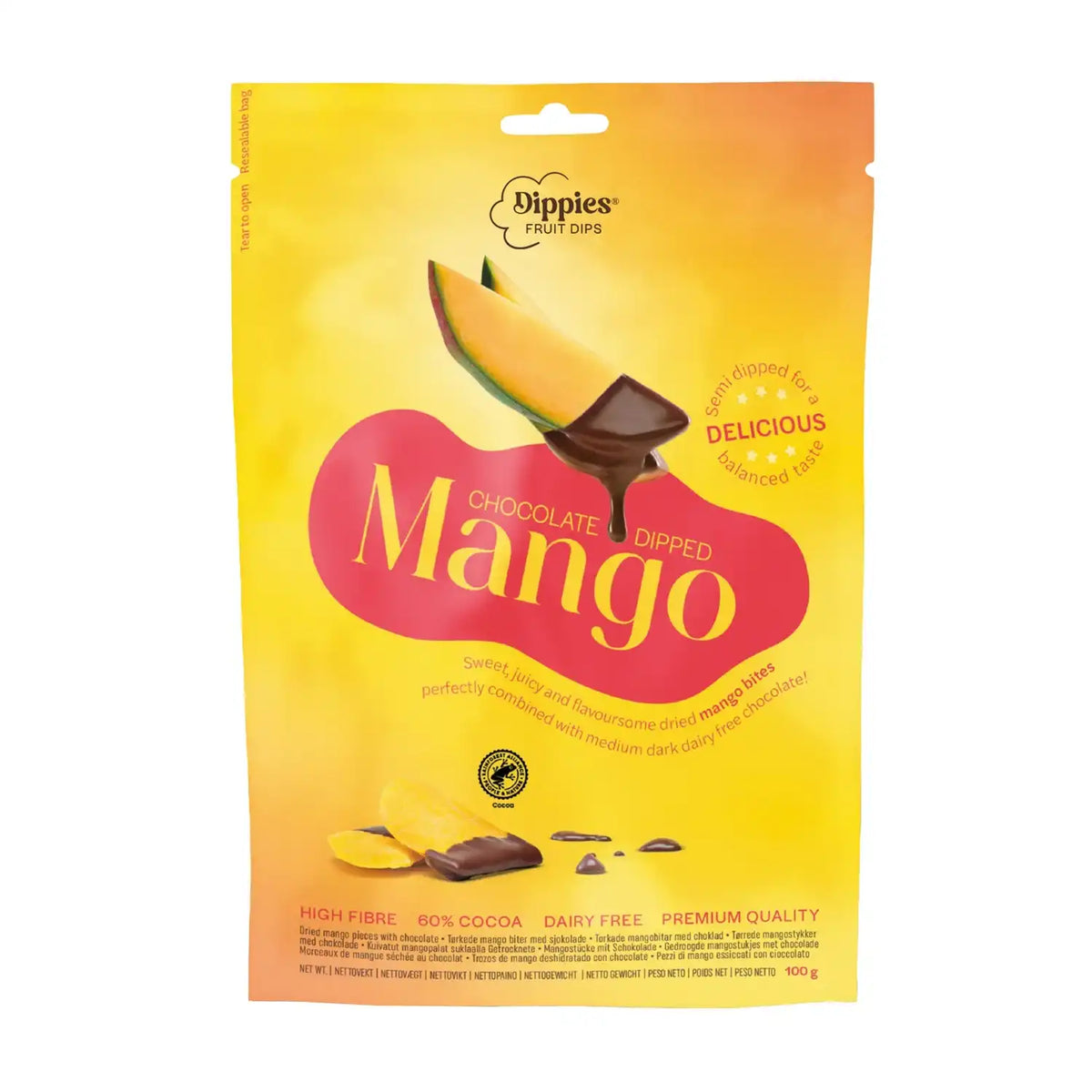 Dippies Fruit Dips, Chocolate Dipped Mango, 100g